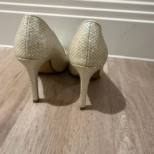 Elegant Cream Textured Heels